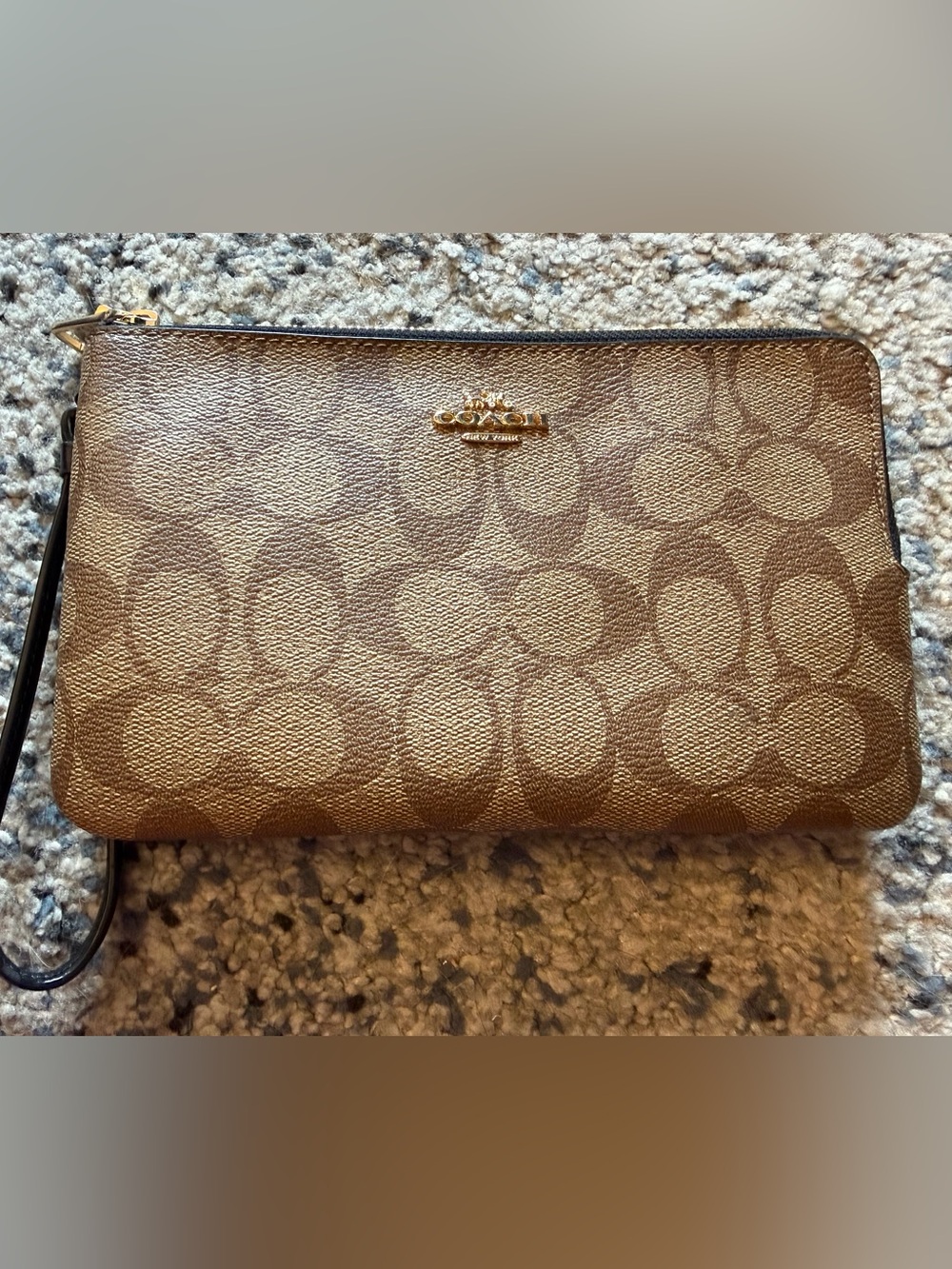 Coach Metallic Gold Signature Wristlet